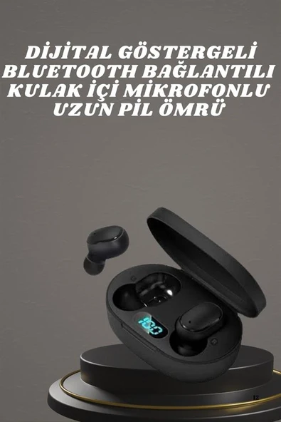 Kulaklık Dijital Göstergeli Bluetooth Bağlantılı Kablosuz Kulak İçi Mikrofonlu Dokunmatik Kontrol ürün görseli 1