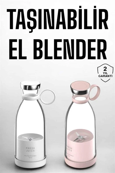 El Blender Taşınabilir Meyve Blender Şarj Edilebilir Taşınabilir Blender Elektrikli - Resim 2