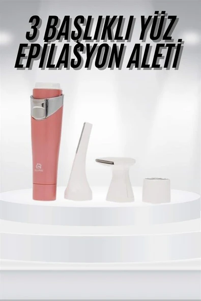 3 Başlıklı Yüz Kaş Epilasyon Aleti Değiştirilebilir Başlık Hassas Ciltlere Uygun - Resim 2