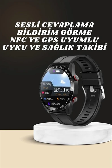 Yeni Model Akıllı Saat GPS Uyumlu Uyku ve Sağlık Takibi Sesli Görüşme ürün görseli 1