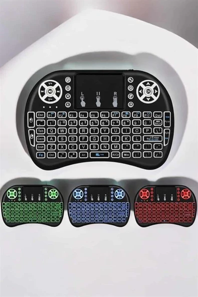 USB Bağlantılı Mini Q Klavye Işıklı Tüm Cihazlara Uyumlu - Resim 4