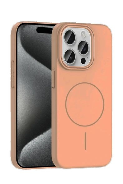 iPhone 15 Pro Max Broş Magsafe Kapak - Çöl Titanyum-(5796) ürün görseli 1