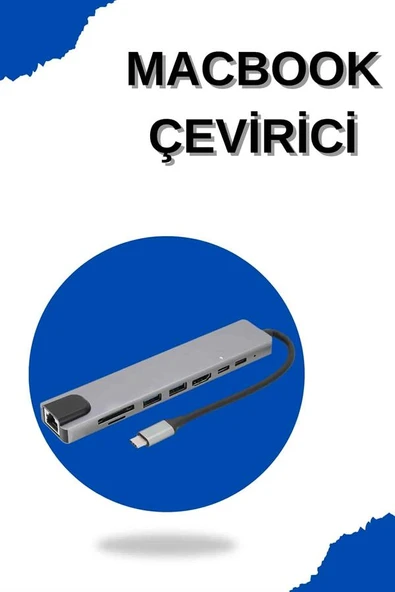 Çevirici Dönüştürücü Adaptör Macbook 3 In 1 Type-C To Hdmı USB 3.0 ürün görseli 1