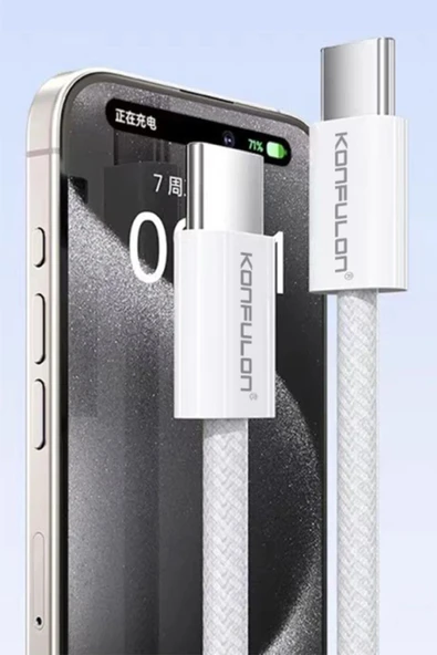 DC82 1M 60W Type-C to Type-C PD Hızlı Şarj Kablo - Beyaz-(5796) - Resim 4