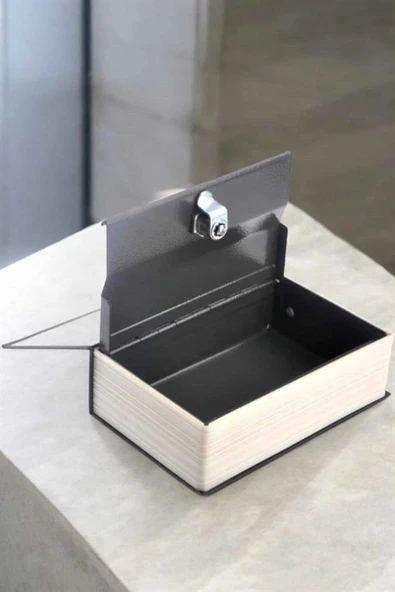Gizli Kasa İngilizce Sözlüğü Kitap Görünümlü Anahtarlı Gizli Mini Çelik Kasa Kilitli - Resim 4