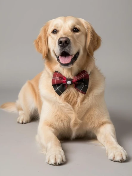 Aristokrat Büyük ve Orta Irk Köpek Papyonu | Ekose Desen Silver Taşlı Şık Aksesuar - Resim 2