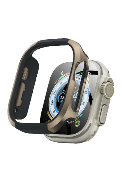 Apple Watch Ultra 49mm MO-WT3 Alüminyum Camlı Kasa Ekran Koruyucu - Gold-(5796) ürün görseli 1