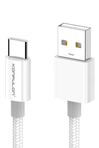 DC80 1M 3A USB to Type-C Hızlı Şarj Kablo - Beyaz-(5796) ürün görseli 1