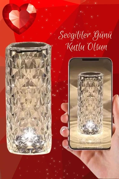 Sevgililer Gününe Özel Romantik Kristal Gece Lambası Sevgiliye Hediye - Resim 5