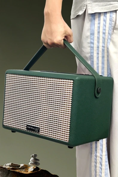 F31 50W Sürücülü 2 Adet Mikrofonlu BT 5.2 Kablosuz Hoparlör - Yeşil-(5796) - Resim 2