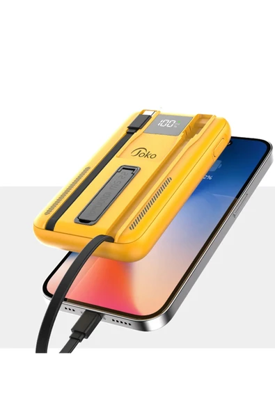 J39 10.000 mAh 20W PD Dahili Kablolu Magsafe Powerbank - Siyah-(5796) - Resim 5