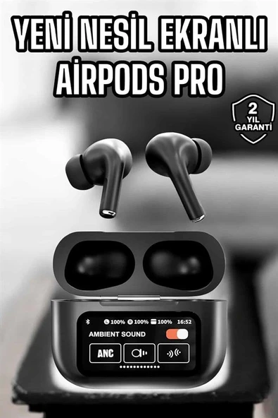 Kablosuz Bluetooth Kulaklık Ekranlı Uzun Şarj Süreli ANC Destekli - Resim 2