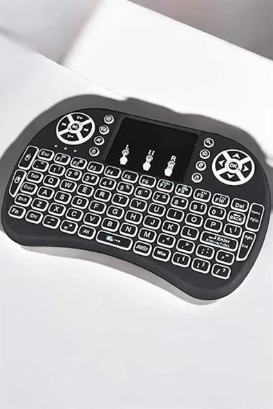 Işıklı Kablosuz Mini Q Klavye Tüm Cihazlara Uyumlu ürün görseli 1