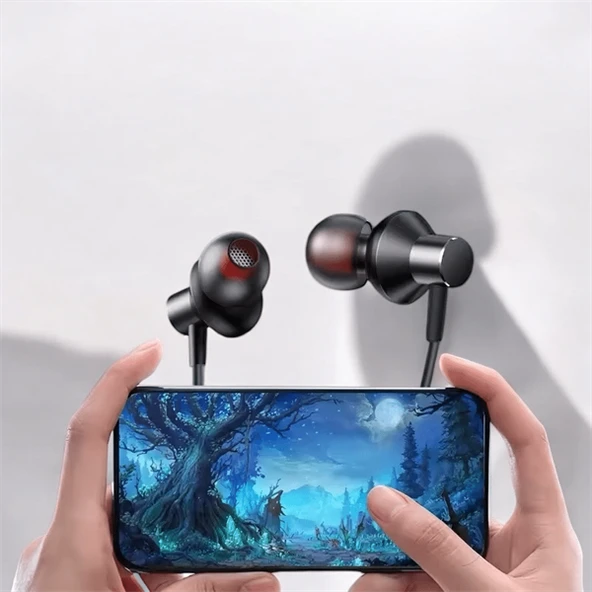 Boyun Bantlı Kablolu Kulaklık ANC Özelliği Uzun Şarj Süreli Sporcu Kulaklığı - Resim 2