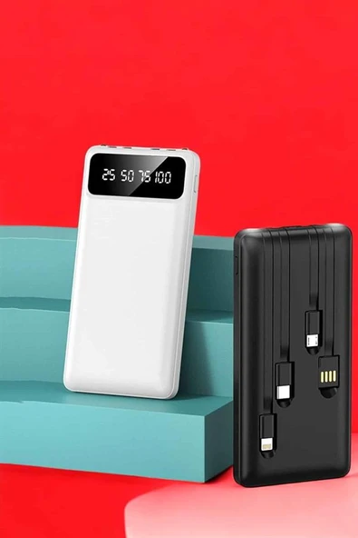Powerbank 20.000 Mah LCD Ekran USB Lightning Type-C Uyumlu İOS ve Android - Resim 3