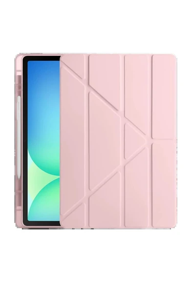 iPad Pro 11 (2024) Kılıf Kalemlikli Hugo Tablet Kılıfı - Rose Gold-(5796) ürün görseli 1