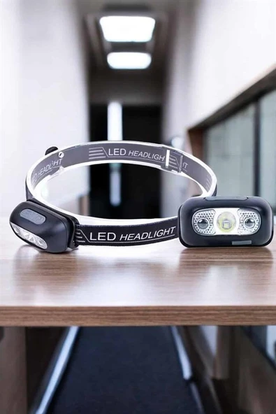 Kafa Lambası Kamp Lambası Led Işık Şarjlı Ayarlanabilir - Resim 3