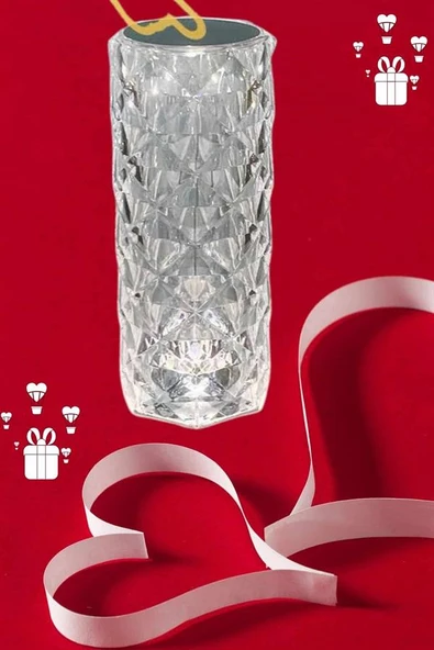 Sevgililer Günü İçin Hediye Kristal Lamba Sevgiliye Hediye USB Şarjlı Gece Lambası ürün görseli 1