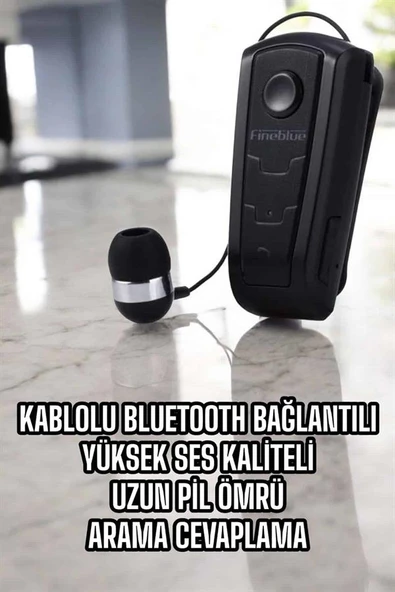 Makaralı Bluetooth Kulaklık Çağrı Cevaplama Kablolu Uzun Pil Ömrü - Resim 5