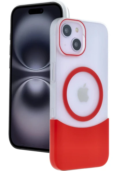 iPhone 14 Velar Magsafe Kapak - Kırmızı-(5796) ürün görseli 1