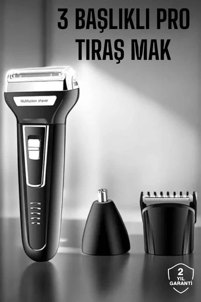 3 Başlıklı Kulak Ve Burun Tıraş Makinesi Erkeklere Özel - Resim 2