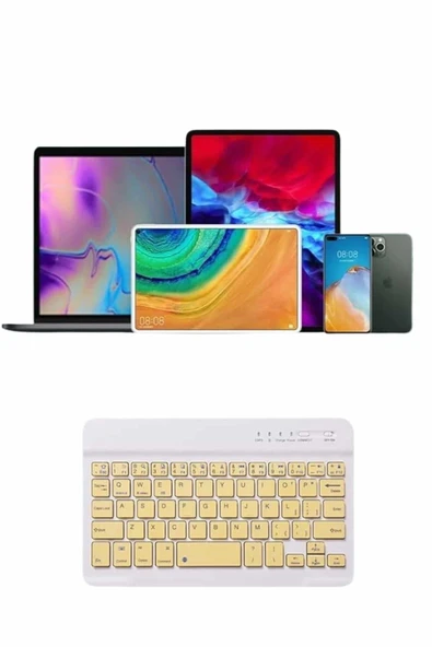 Bluetooth Şarj Edilebilir Mini Q Klavye Kablosuz Taşınabilir - Resim 4