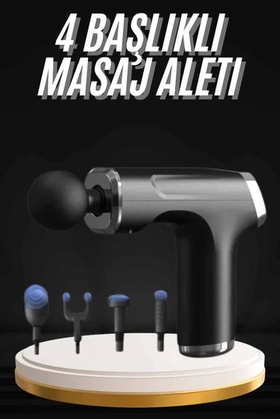 Şarjlı Masaj Tabancası 4 Başlıklı Mini Masaj Tabancası ve Masaj Aleti ürün görseli 1