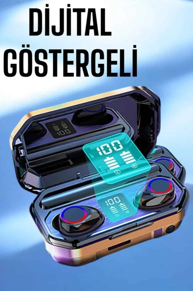 Dijital Göstergeli Bluetooth Bağlantılı Kulaklık Dokunmatik Kontrol - Resim 2