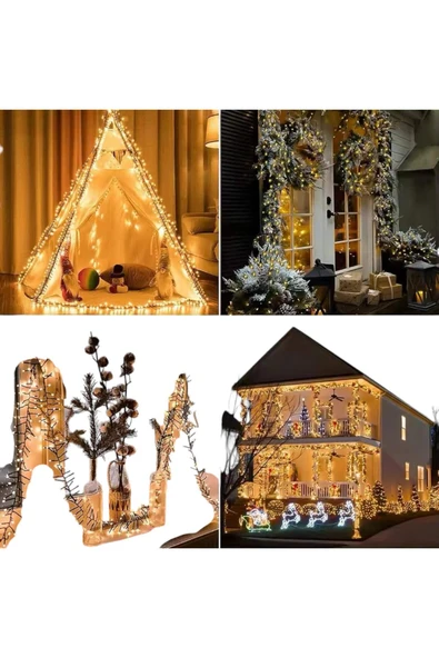 Led Işık 10 Metre Gün Işığı Parlak ve Doğal Ağaç Süsleme - Resim 4