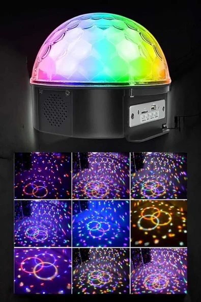 Bluetooth ve Uzaktan Kumandalı Çok Renkli Masaüstü Disko Topu ürün görseli 1