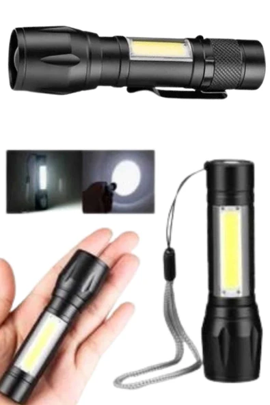 Uzun Menzilli Şarjlı El Feneri Uzun Ömürlü Led Işık Lamba - Resim 2