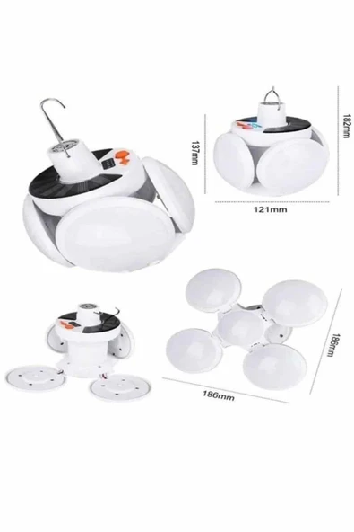 5 Kanatlı Bahçe Aydınlatma Led Askılı Solar Güneş Enerji Usb Sarjlı - Resim 5