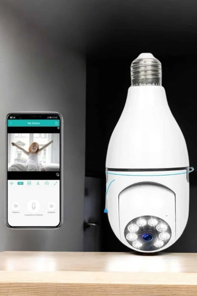 Güvenlik Kamerası Wifi Kamera Duylu Ev Kamerası Wifi Bağlantılı Dönebilen - Resim 5