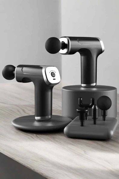 Masaj Tabancası 4 Başlıklı Kas ve Vücut Ağrıları İçin Şarjlı Darbeli - Resim 3