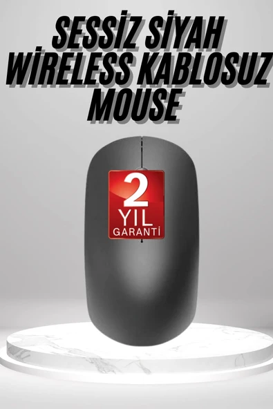Siyah Kablosuz Mouse Wireless Mouse Minimal Tasarım ürün görseli 1