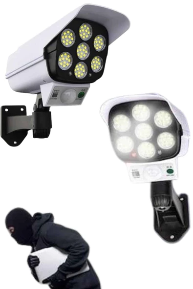 Solar Bahçe Aydınlatması Hareket Sensörlü Uzaktan Kumandalı Kamera Görünümlü - Resim 2