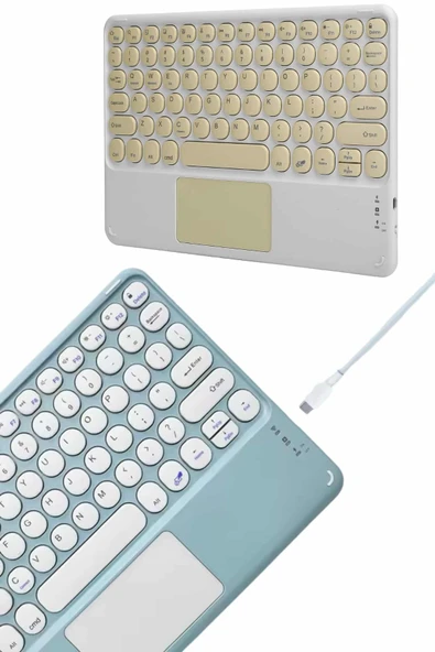 Bluetooth Touchpad Klavye Ultra İnce Taşınabilir Q Klavye - Resim 3