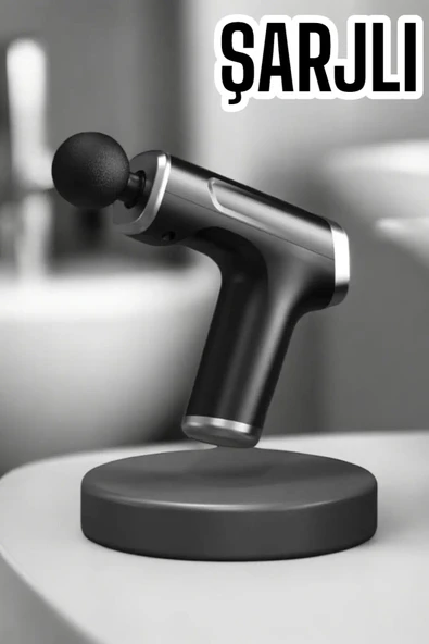 4 Başlıklı Darbeli Şarjlı Masaj Aleti Tabancası Kablosuz - Resim 3