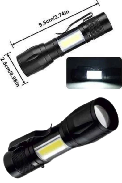 Uzun Menzilli Şarjlı El Feneri Uzun Ömürlü Led Işık Lamba ürün görseli 1