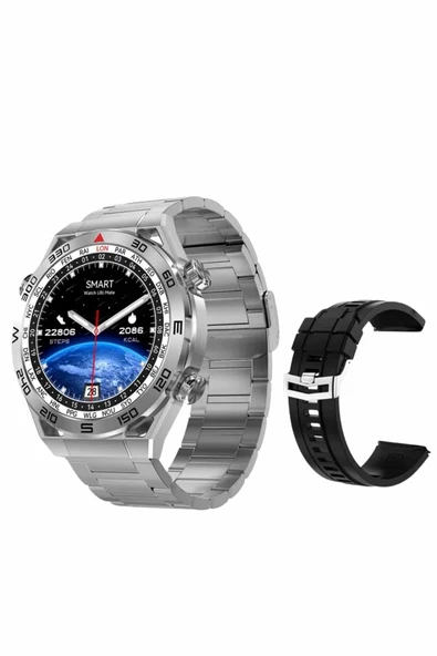 Akıllı Saat Çelik Kordonlu Amoled Ekran Android ve İOS Uyumlu Çağrı Cevaplayabilen - Resim 4