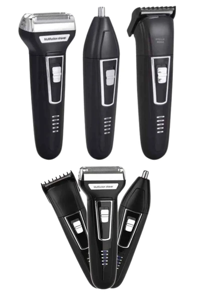 3'lü Set Saç Sakal Kesme Traş Makinesi Burun Kılı Alma Tıraş Makinesi - Resim 3