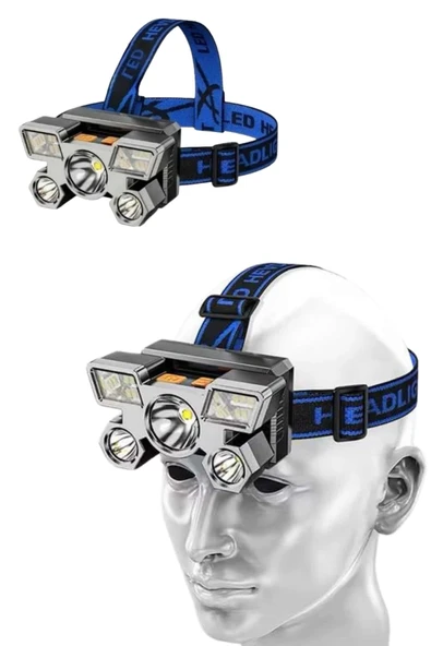 Kafa Lambası 800 Lümen 4 Mod Yüksek Işık Flaşörlü Şarjlı Led Lamba - Resim 2