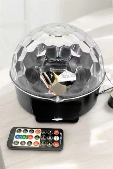 Bluetooth ve Uzaktan Kumandalı Çok Renkli Masaüstü Disko Topu - Resim 3