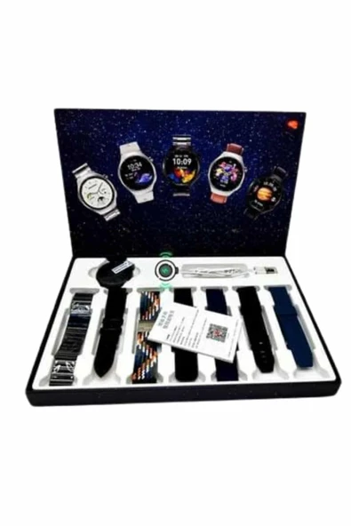 Unısex Yuvarlak Ekranlı 7 Kordonlu Akıllı Saat GPS Destekli Çoklu Kordon Seçeneği - Resim 3