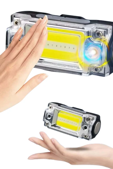 Sensörlü Kamp Lambası Ayarlanabilir Kafa Lambası Kafa Bantlı - Resim 2