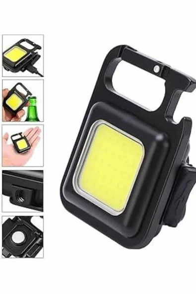 Kamp Çadır Lambası Şarjlı El Feneri Işıldak Anahtarlık Mini Mıknatıslı - Resim 3