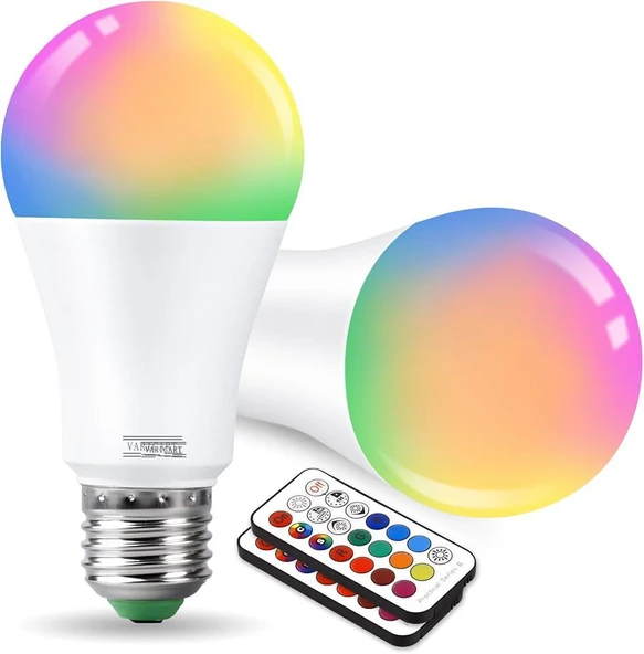Led Ampul Enerji Dostu RGB Işıklı 100W Led Işık - Resim 5