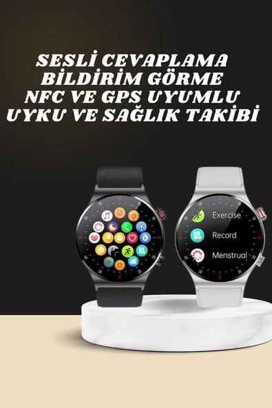 Akıllı Saat Amoled Ekran Bluetooth Bağlantılı Sesli Görüşme Nabız Ölçer - Resim 2