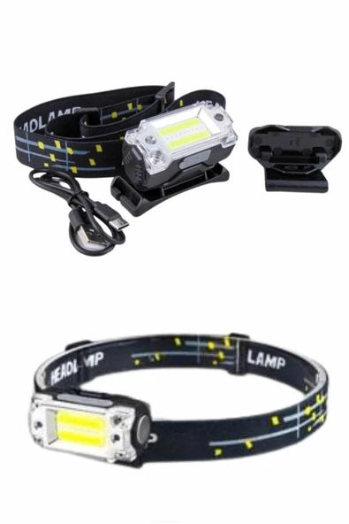 Yüksek Işıklı Şarjlı ve Sensörlü LED Kafa Lambası Kamp Lambası - Resim 4
