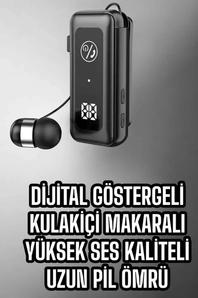 Makaralı Bluetooth Kulaklık Kulak İçi Dijital Göstergeli Yüksek Ses Kaliteli - Resim 4